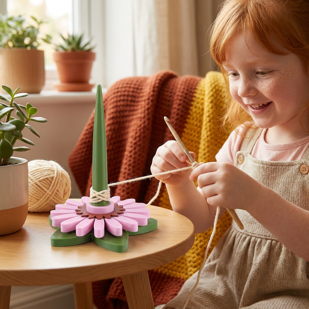 Flower Yarn Holder Stand for Knitting and Crocheting