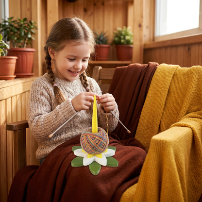 Flower Yarn Holder Stand for Knitting and Crocheting