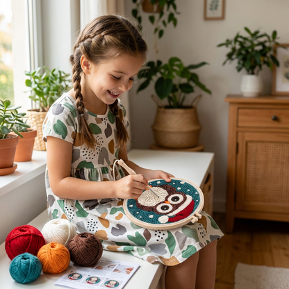 Punch Needle Embroidery Starter Kit – Beginner DIY Set with Beautiful Patterns