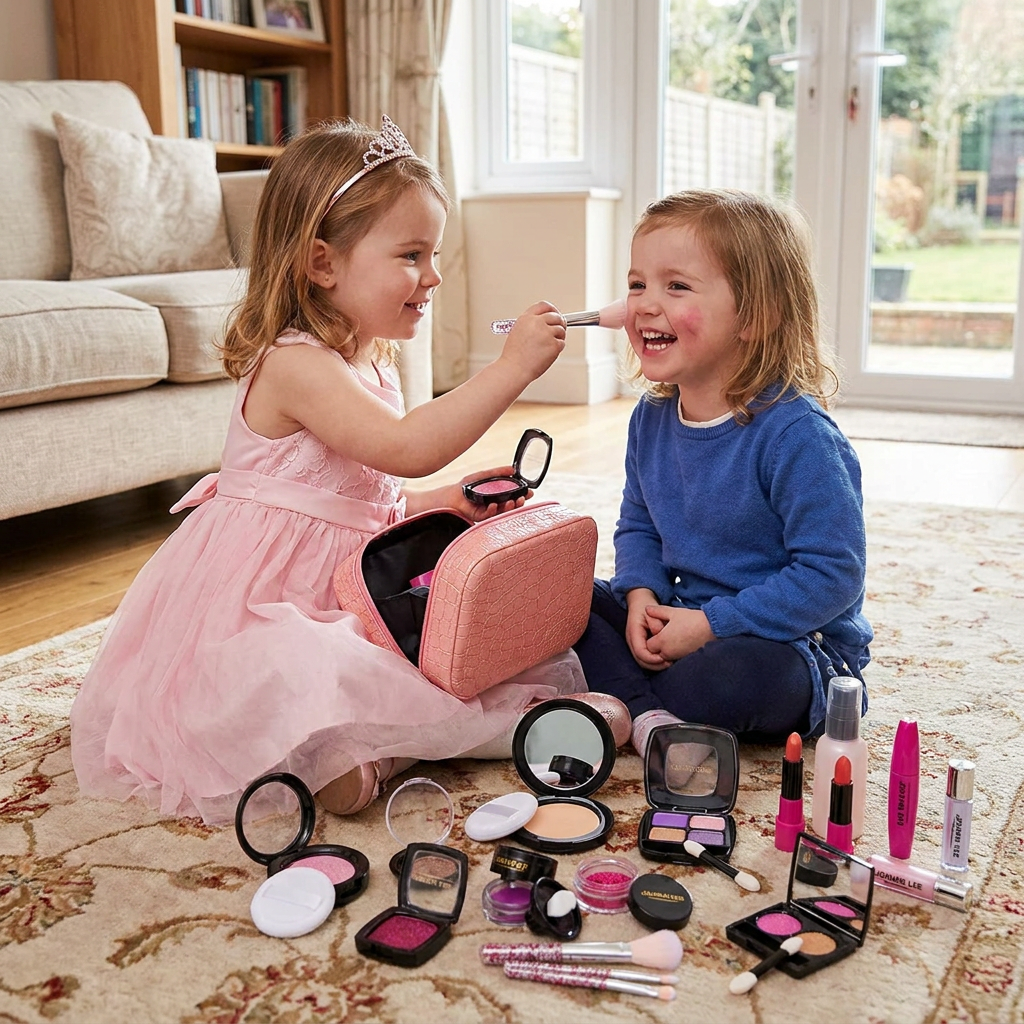 Make-up Play Set for Girls – Safe Kids Cosmetic Set with Practical Bag