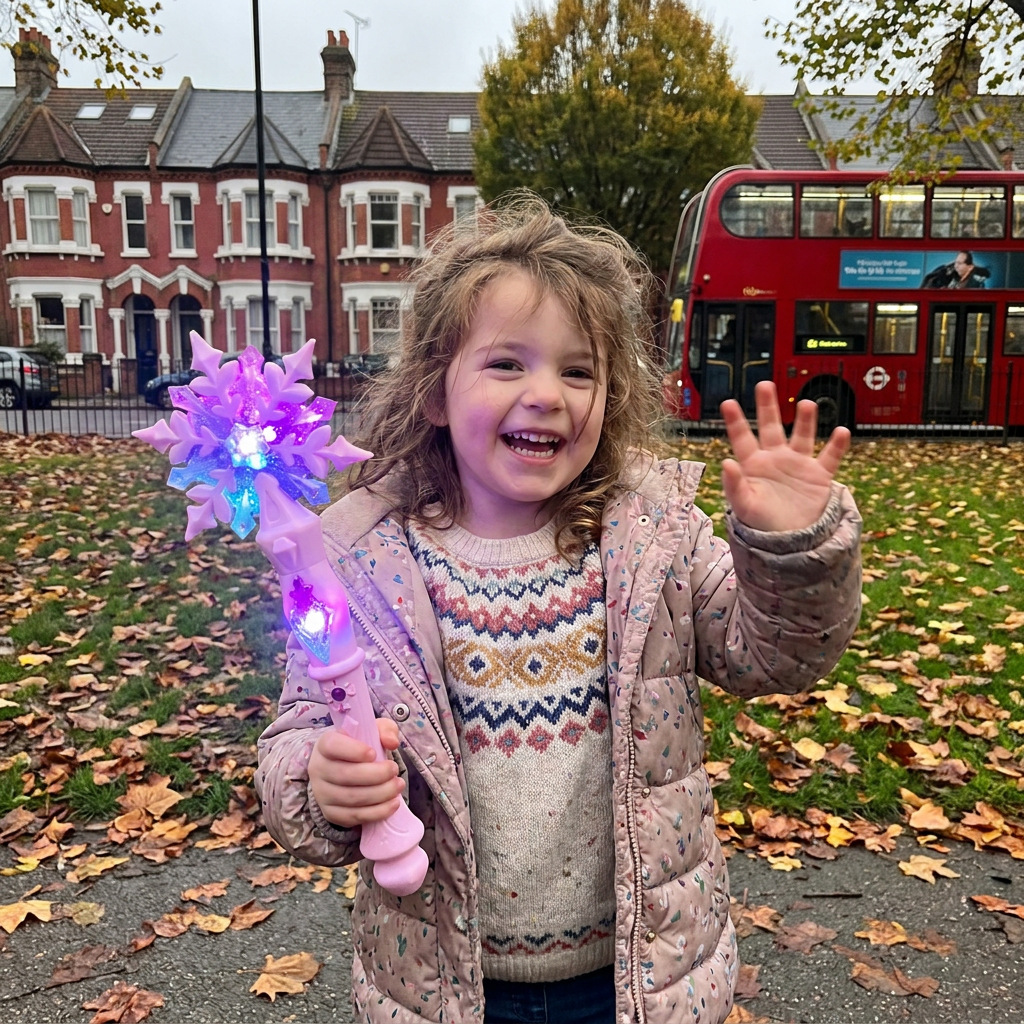 Light Up Snowflake Princess Wand Toy for Kids