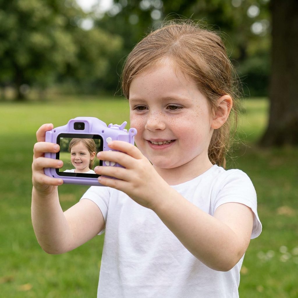 Rechargeable Kids’ Digital Camera with Selfie Mode, HD Video & Silicone Case