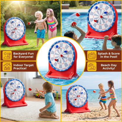 Inflatable Water Target Game with Darts – Outdoor Throwing Game for the Garden