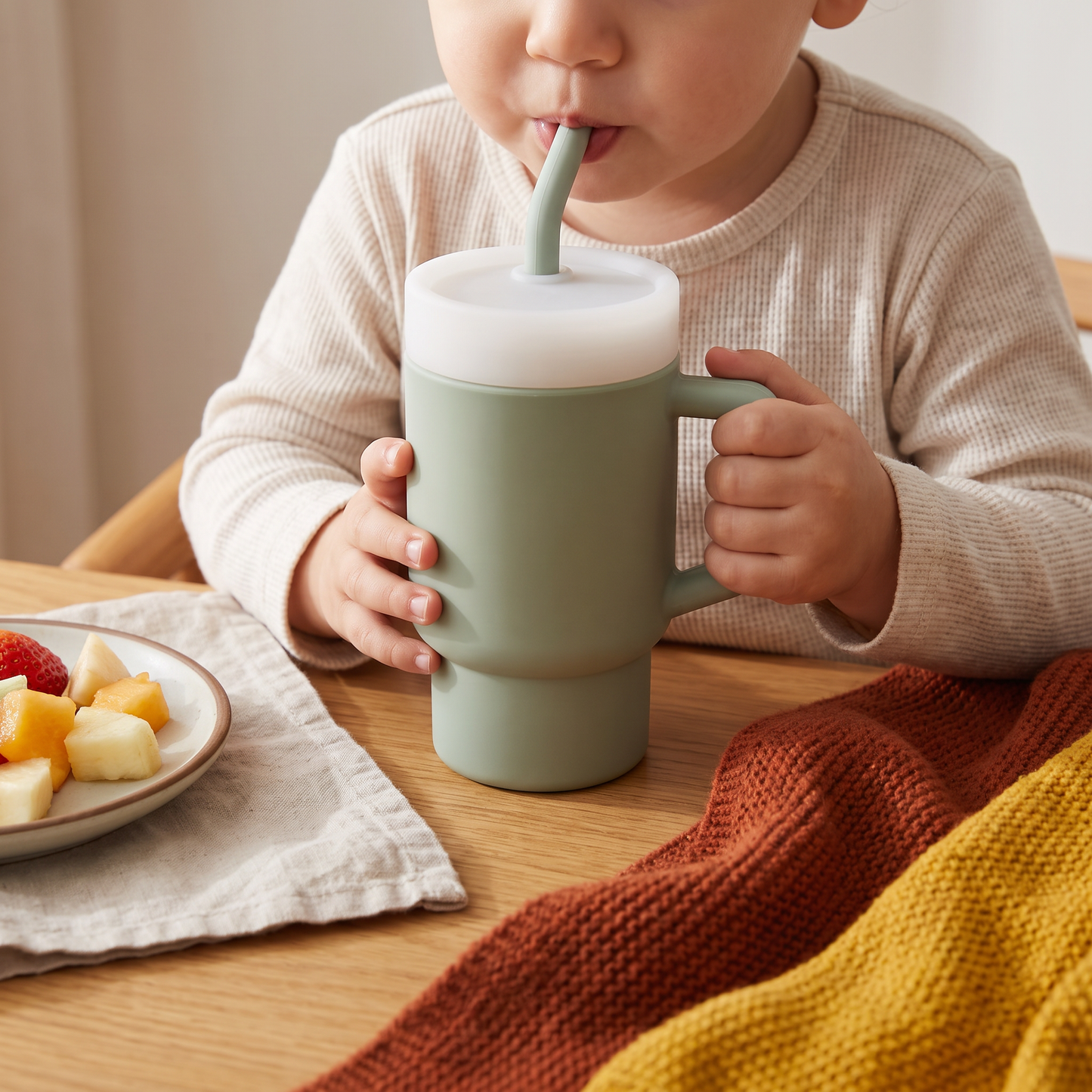 Leakproof Silicone Toddler Straw Cup