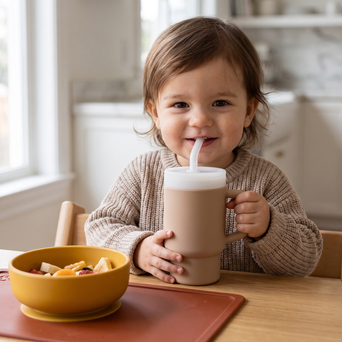 Leakproof Silicone Toddler Straw Cup