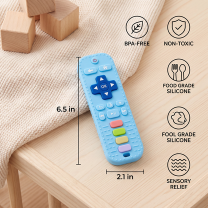 Silicone Remote Control Baby Teether – BPA-Free Sensory Chew Toy