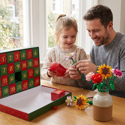 Christmas Building Block Flower Bouquet Advent Calendar