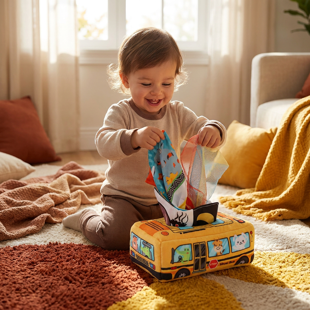 Montessori Magic Tissue Box – Sensory Learning Toy for Babies