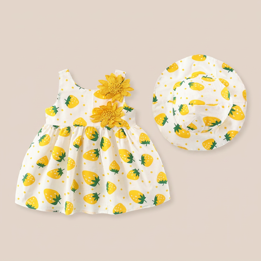 Blossom Picnic Dress Set & Hat