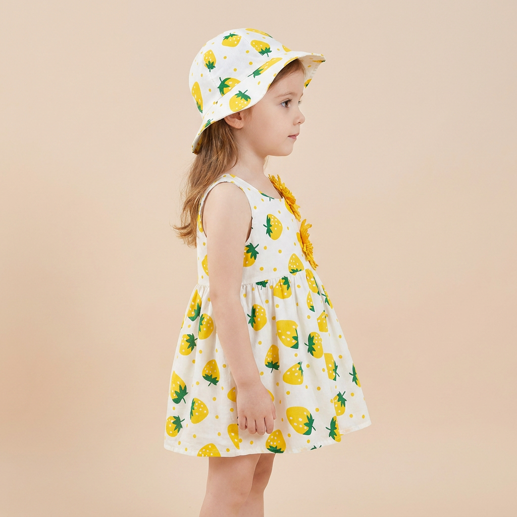 Blossom Picnic Dress Set & Hat