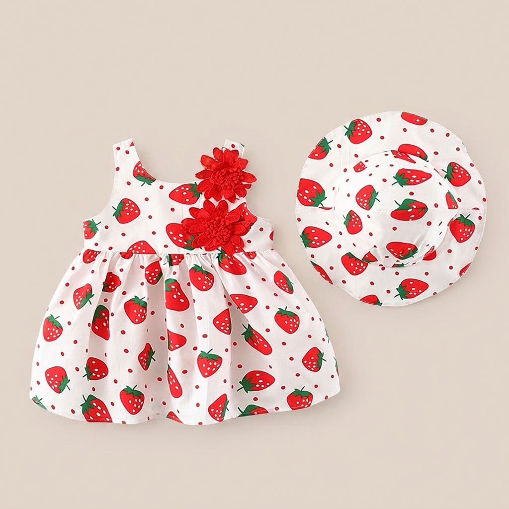 Blossom Picnic Dress Set & Hat