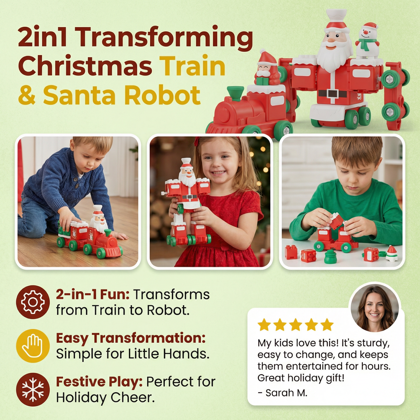 2in1 Transforming Christmas Train and Santa Robot