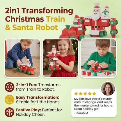 2in1 Transforming Christmas Train and Santa Robot