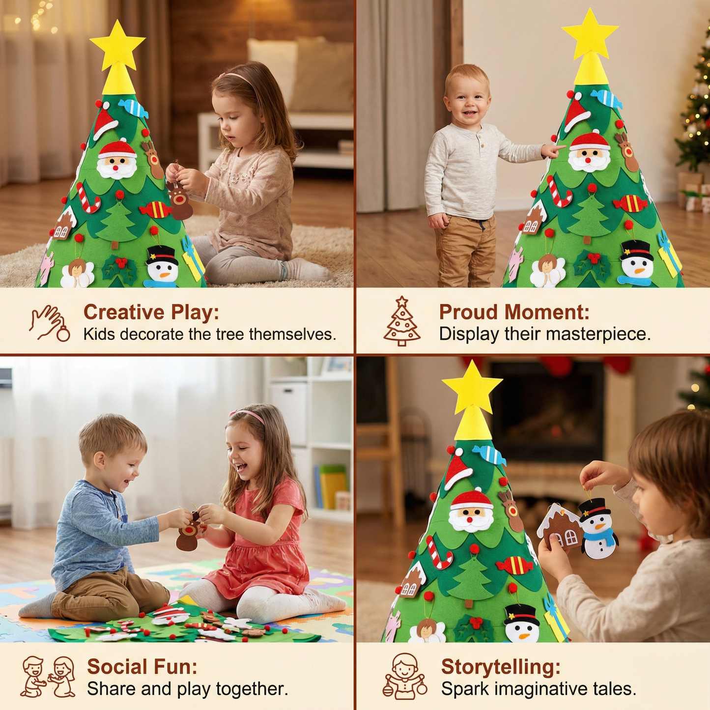 Montessori 3D Felt Christmas Tree